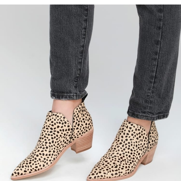 DOLCE VITA  Sonni Leopard Calf Hair Ankle Booties. Size 8.5 Like New - Picture 2 of 14